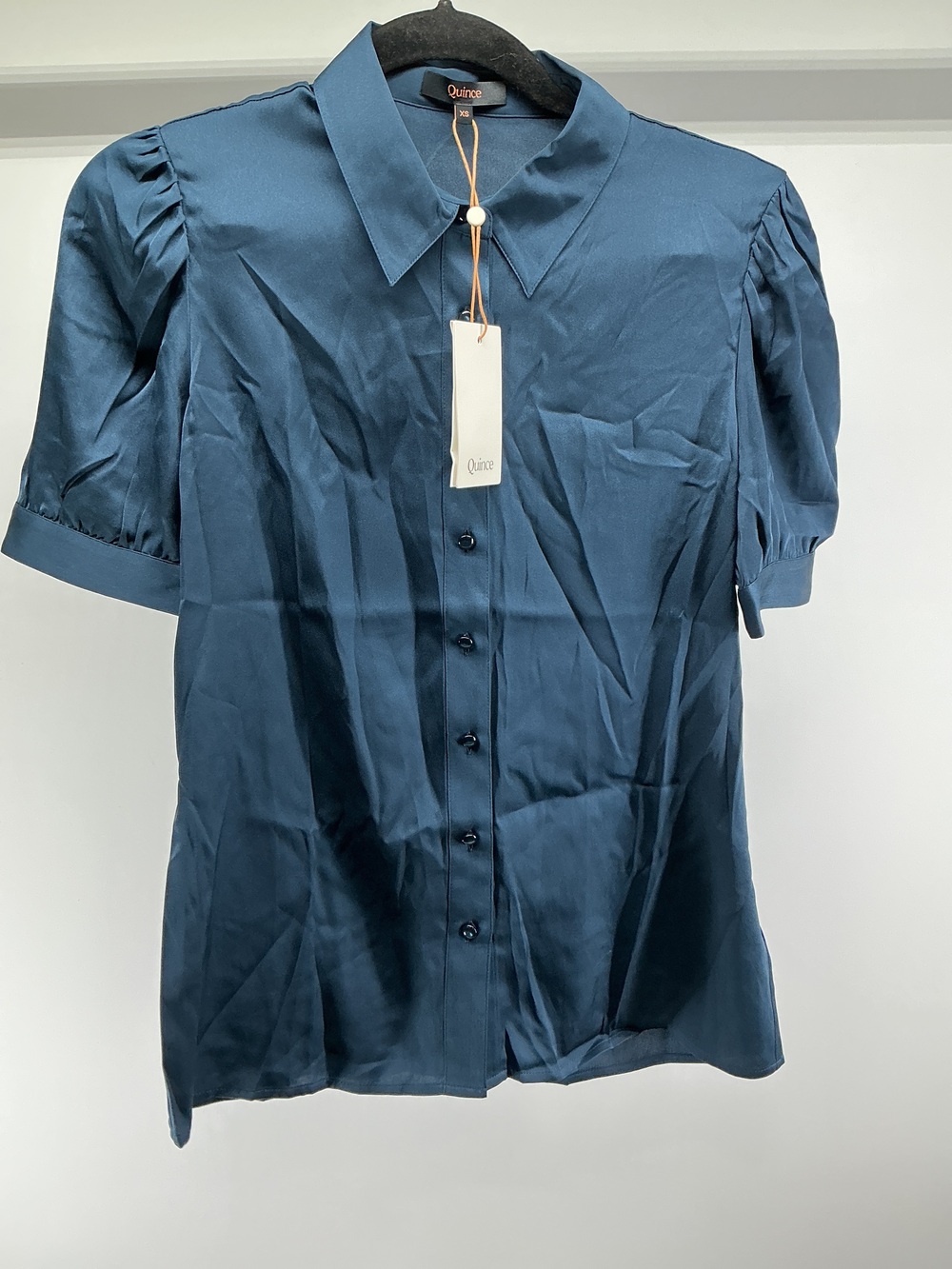 Washable Stretch Silk Puff Sleeve Blouse